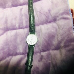 Black Leather Strap Watch